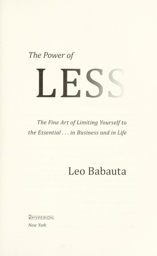 Cover of The Power of Less